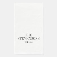 Stylish Classic Family Last Name Est Date White