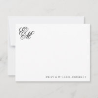 Stylish Classic Monogram Script Couple Stationery