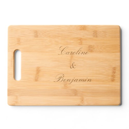 Stylish Classic Script Elegant Wedding Custom  Cutting Board