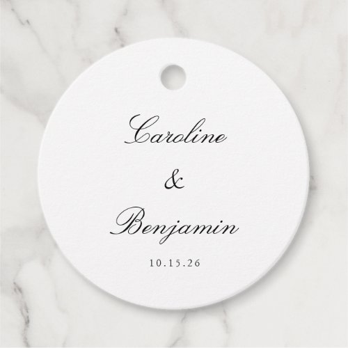 Stylish Classic Script Elegant Wedding Custom Favor Tags