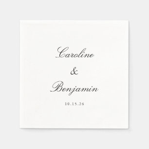 Stylish Classic Script Elegant Wedding Custom Name Napkins