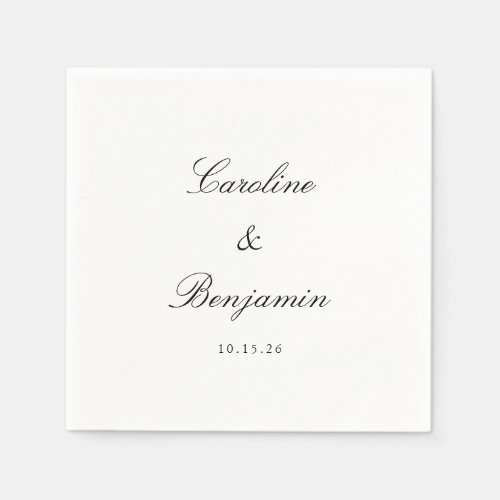 Stylish Classic Script Elegant Wedding Custom Name Napkins