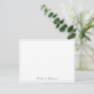 Stylish Classic Script Elegant Wedding Purple Plum Thank You Card