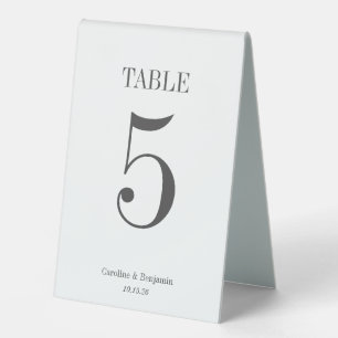 Stylish Classic Typography Elegant Simple Wedding Table Tent