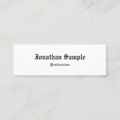 Stylish Classic Vintage Look Old English Font Cool Mini Business Card