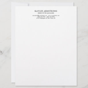 Stylish Classical Plain Minimalist Professional Letterhead