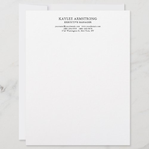 Stylish Classical Plain Minimalist Professional Letterhead