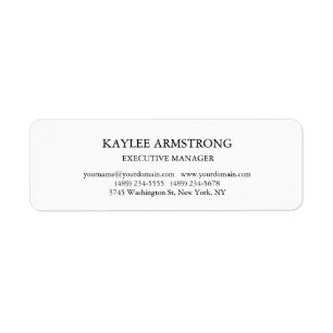 Stylish Classical Plain Simple White Professional Label