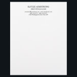Stylish Classical Plain Simple White Professional Letterhead<br><div class="desc">To gain trust in the business world,  you need a well-designed products that will truly represent you. This simple,  modern,  minimalist design will help you a lot.</div>