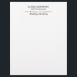 Stylish Classical Plain Simple White Professional Letterhead<br><div class="desc">To gain trust in the business world,  you need a well-designed products that will truly represent you. This simple,  modern,  minimalist design will help you a lot.</div>