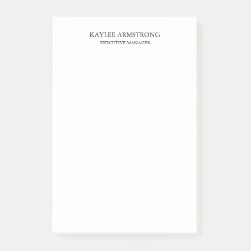 Stylish Classical Plain Simple White Professional Post_it Notes