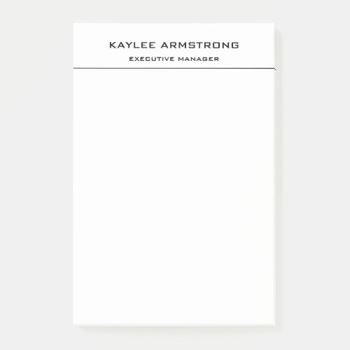 Stylish Classical Plain Simple White Professional Post_it Notes