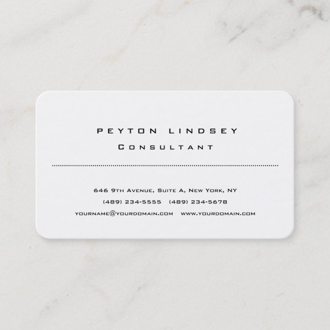 Stylish Classical Professional Design Minimalist Business Card (Front)