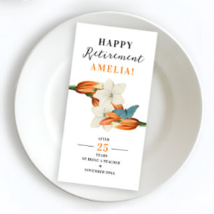 Stylish Classical White Orange Lily Floral Retire Paper Guest Towels