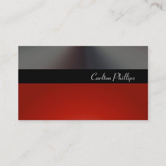 Stylish+Classy Maroon+Faux Metallic Business Card (Front)
