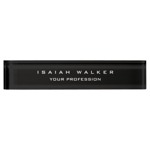 Stylish Classy Plain Unique Special Black  White Desk Name Plate