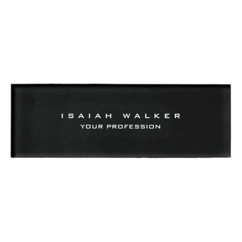 Stylish Classy Plain Unique Special Black  White Name Tag