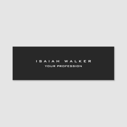 Stylish Classy Plain Unique Special Black  White Name Tag