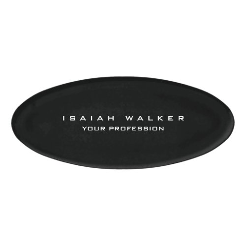 Stylish Classy Plain Unique Special Black  White Name Tag