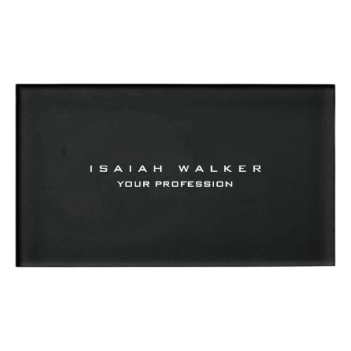 Stylish Classy Plain Unique Special Black  White Name Tag