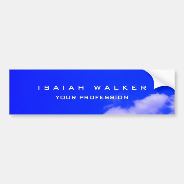 Stylish Classy Plain Unique Special Blue Sky Bumper Sticker (Front)