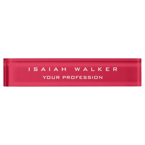 Stylish Classy Plain Unique Special Crimson Red Desk Name Plate