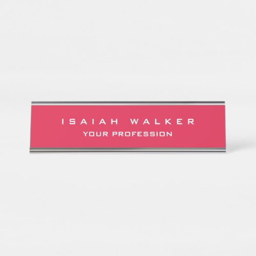 Stylish Classy Plain Unique Special Crimson Red Desk Name Plate