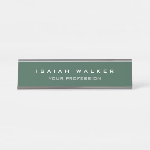 Stylish Classy Plain Unique Special Green Color Desk Name Plate