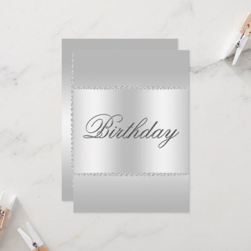 Stylish Classy Silver  Gems Birthday Invitation