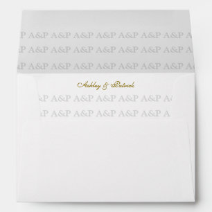 Stylish Clean Bride Groom Monogram Envelope