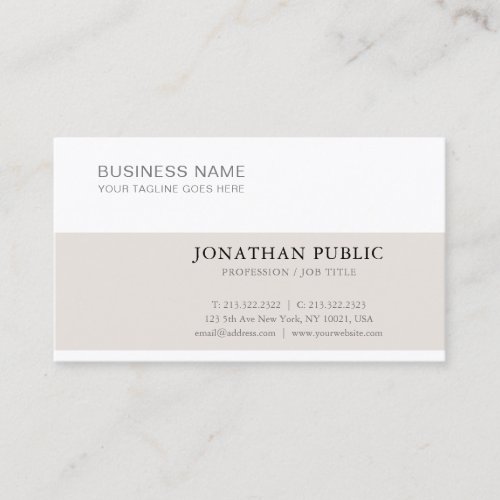 Stylish Clean Creative Modern Plain Trendy Luxury Business Card