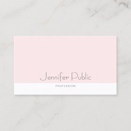Stylish Clean Design Blush Pink Plain Trendy Chic Business Card