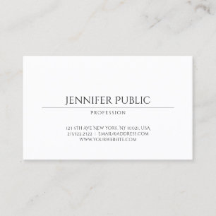 Stylish Clean Design Modern Trendy Plain Luxury Business Card
