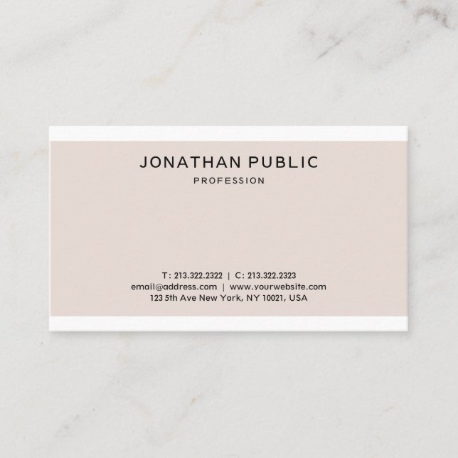 Stylish Clean Graphic Design Chic Professional Business Card (Front)
