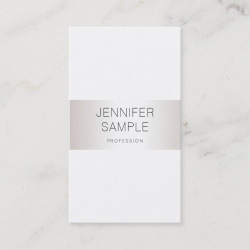 Stylish Clean Silver Design Professional Plain Business Card
