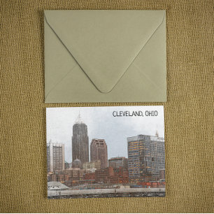 Stylish Cleveland Ohio Skyline View Postcard