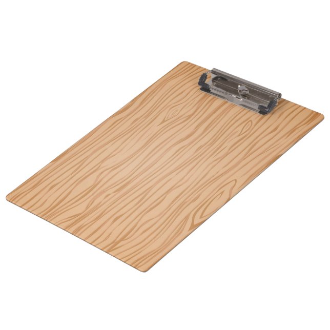 Stylish Clipboard with Realistic Wood Grain Patter (Angled)