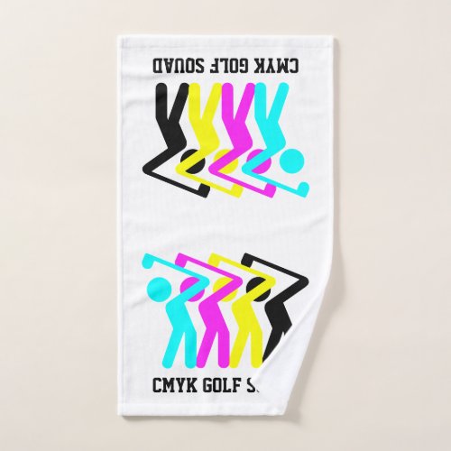 Stylish CMYK Golfing Golf Bath Towel Set