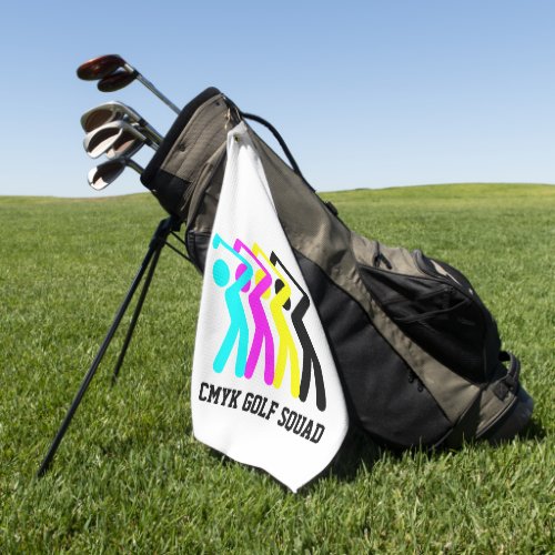 Stylish CMYK Golfing Golf Towel