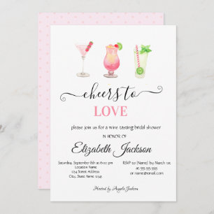 Stylish Cocktails Dotted Bridal Shower Invitation