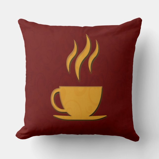 Stylish Coffee Throw Pillow (Front)