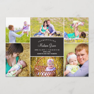 Stylish Collage Birth Announcement