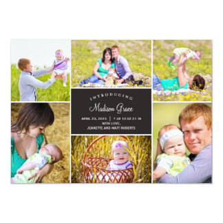 Stylish Collage Birth Announcement