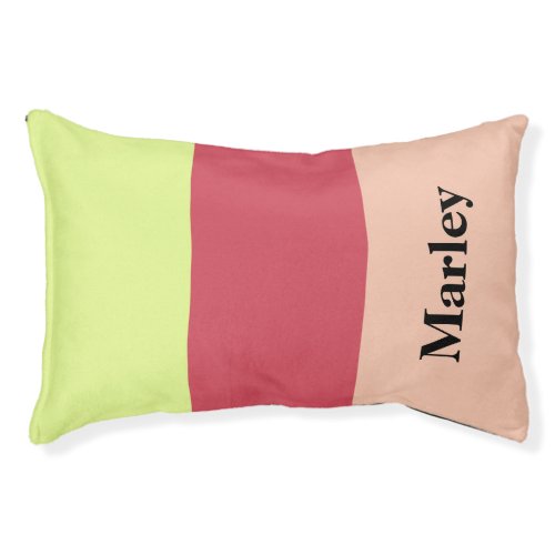 Stylish Color Block Modern Personalized Name Dog Pet Bed