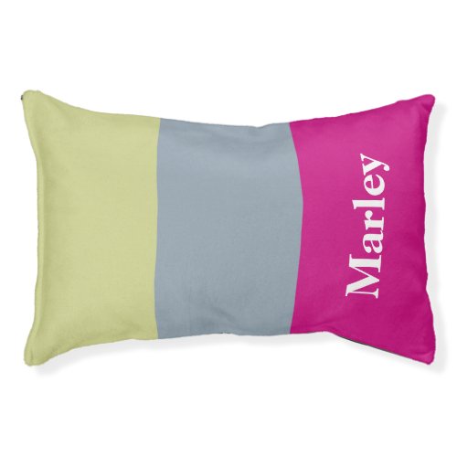 Stylish Color Block Modern Personalized Name Dog Pet Bed