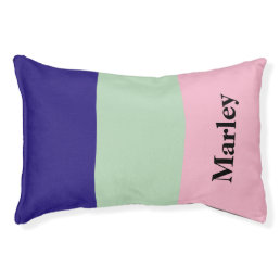 Stylish Color Block Modern Personalized Name Dog Pet Bed