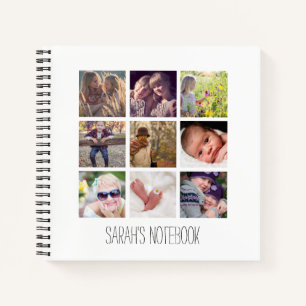 Stylish Color Custom Photo Collage Notebook