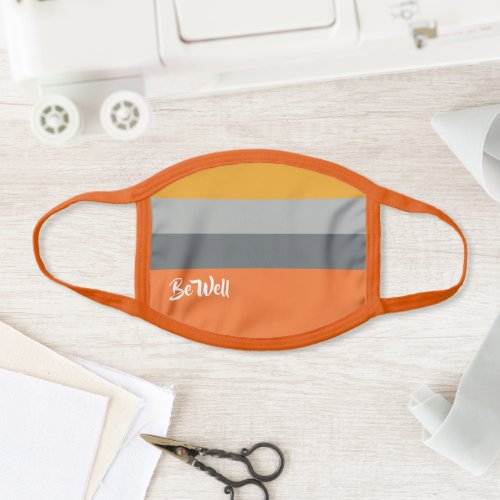 Stylish Color Gradient Striped Pattern Be Well Fac Face Mask