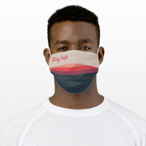 Stylish Color Gradient Striped Pattern Stay Safe Adult Cloth Face Mask