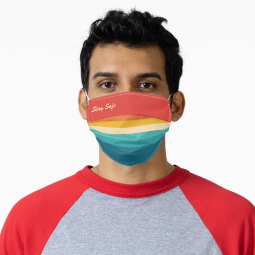 Stylish Color Gradient Stripes Patten Stay Safe   Adult Cloth Face Mask